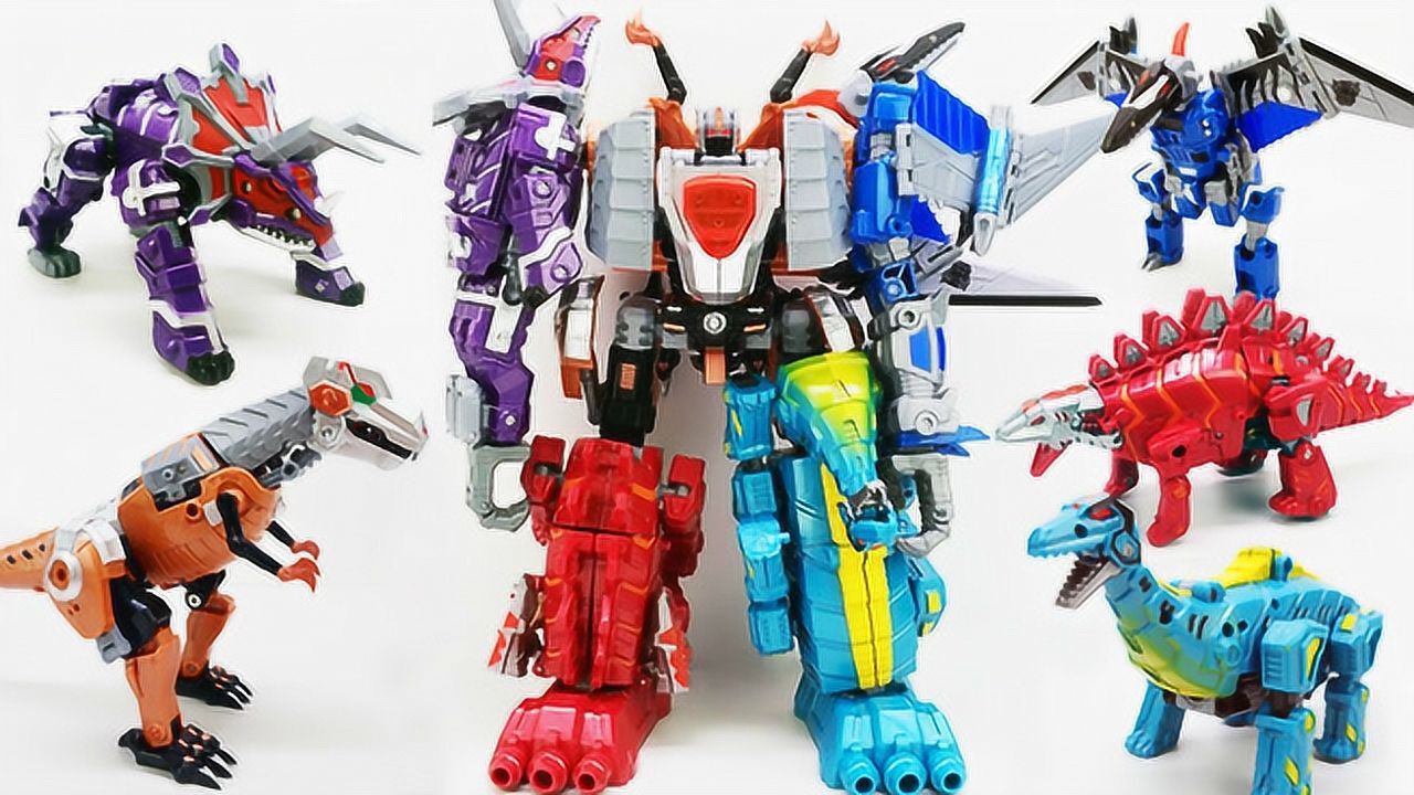 变形金刚大作战龙恐战队五合一超级合体机器人!