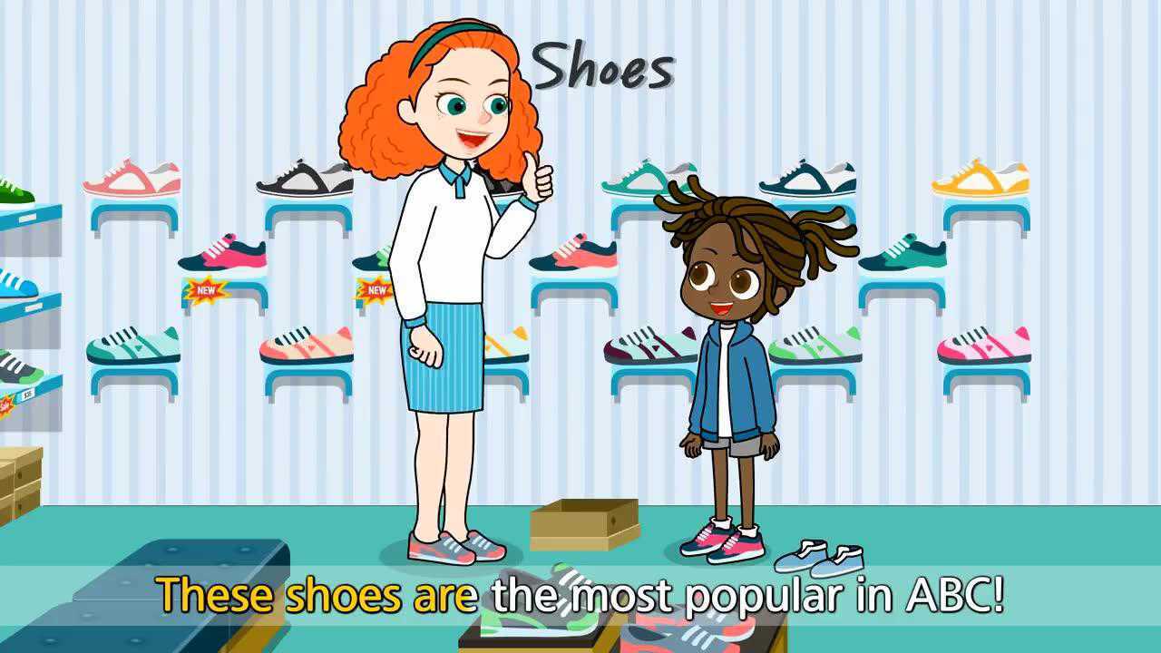 在鞋店买鞋in a shoe store