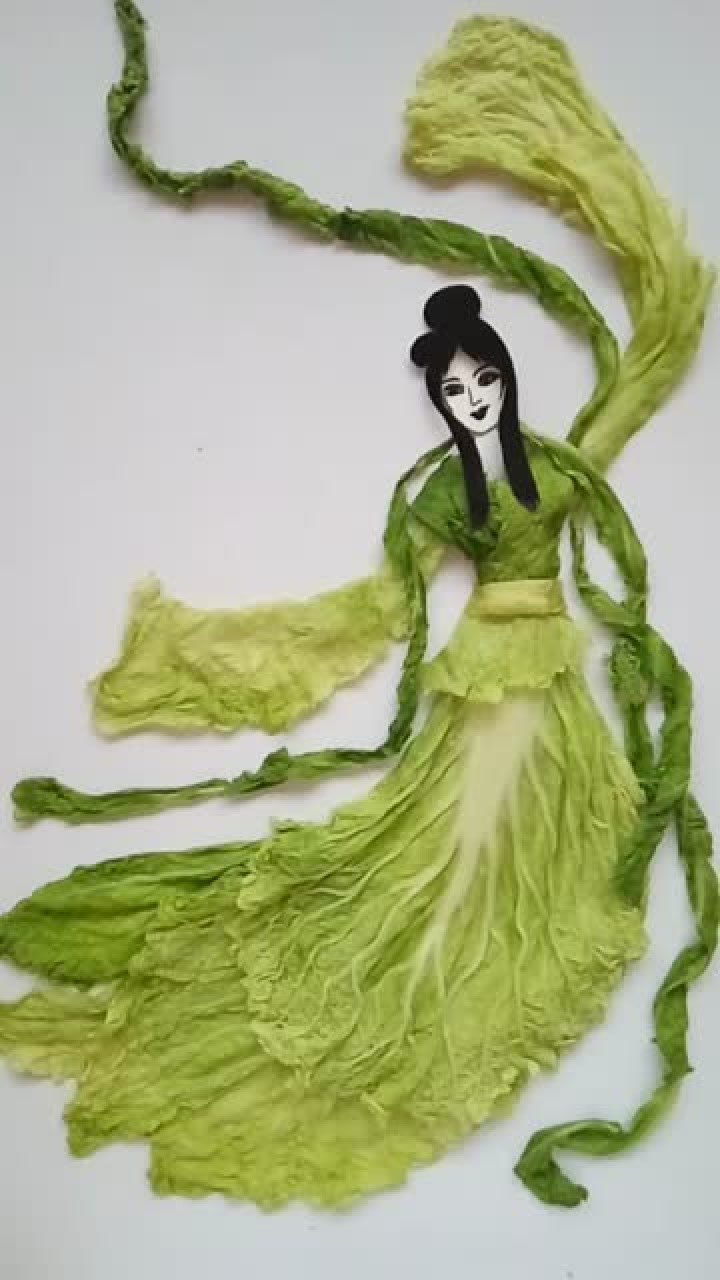 农民伯伯吃大白菜吃出来的艺术感,这创意,不去做服装设计可惜了!