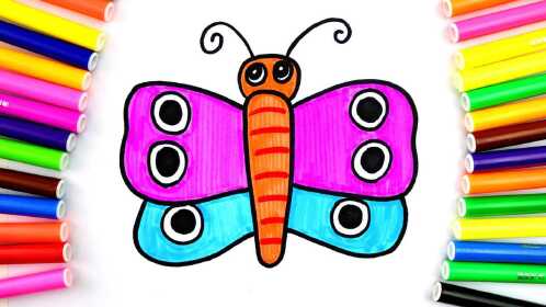 儿童简笔画基础简单漂亮的蝴蝶宝宝轻松画动物昆虫