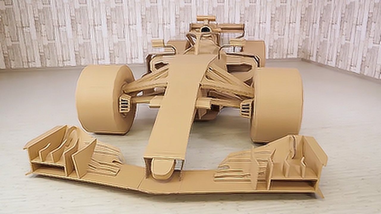 老外花500个小时手工打造纸板f1赛车,这技术有材料能造真车了!