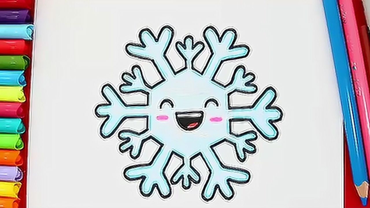 趣味简笔画:画漂亮小雪花