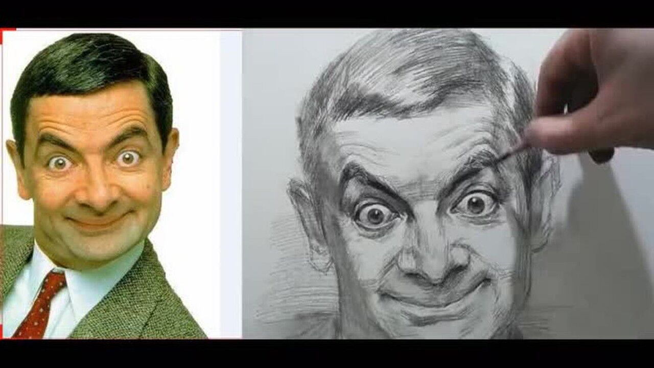 幽默搞笑的憨豆先生,素描了解一下