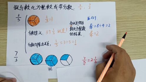 假分数化成整数或带分数