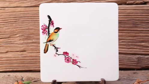 梅花小鸟--周毅食品雕刻果酱画视频教程