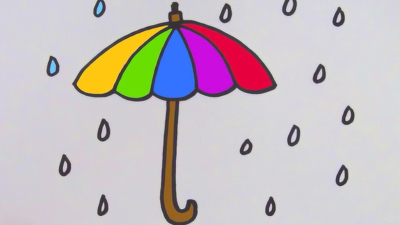 多乐儿童画221七彩的小雨伞快跟珊珊姐姐画出来吧