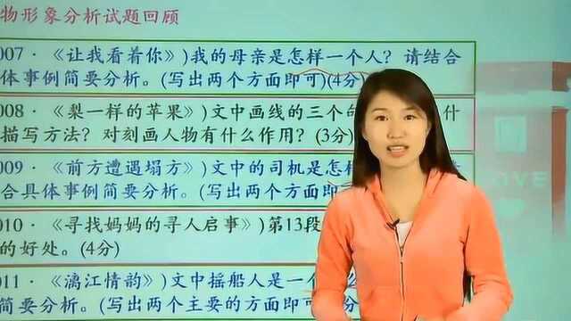 初三语文:记叙文之人物形象分析题第一部分,人物作文写作方法