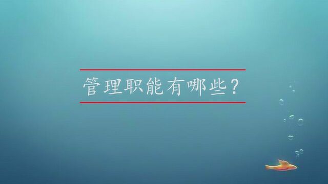 管理职能都有哪些?