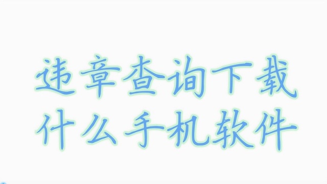 违章查询下载什么手机软件