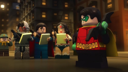 正义联盟的英雄们，学习蝙蝠侠的经验，抓住了哥谭市的坏人