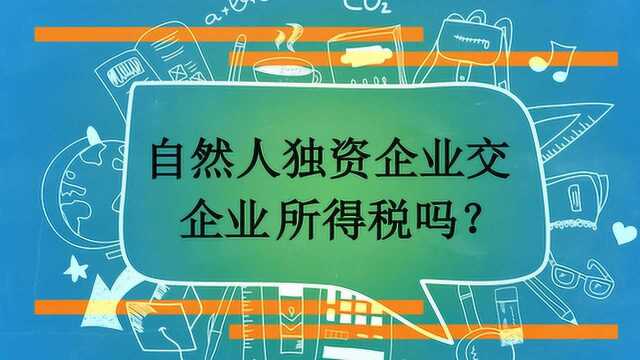 自然人独资企业交企业所得税吗?