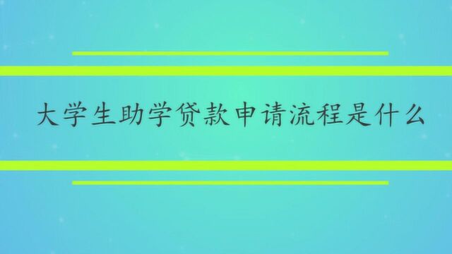 大学生助学贷款申请流程是什么