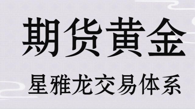 【星雅龙核心技术学习】期货波段交易趋势判断法期货黄金盈利模型