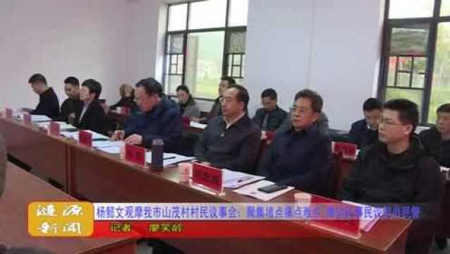 杨懿文观摩涟源山茂村村民议事会:聚焦堵点痛点难点 推动民事民议民办民管