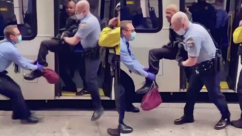 实拍：美国男子未戴口罩乘车被警察强行拖下！网友：警察粗暴执法