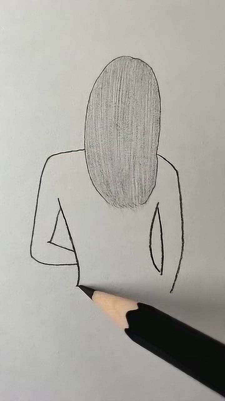 画正在跳舞的女孩背影