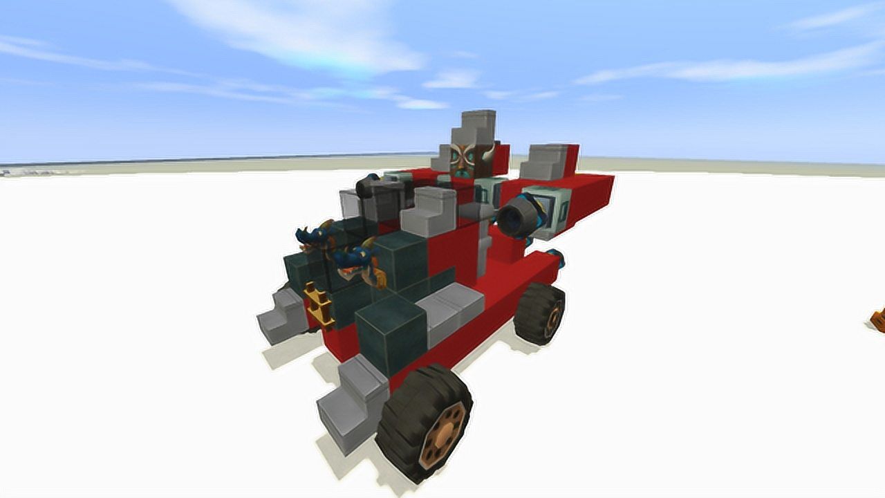 迷你世界 变形的汽车,还没开始玩就把轮胎弄飞了