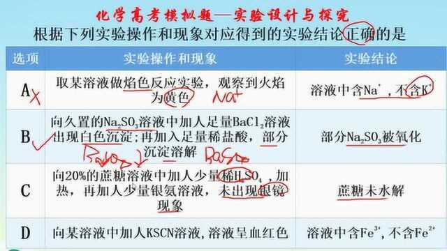 化学实验设计与探究——高考模拟题