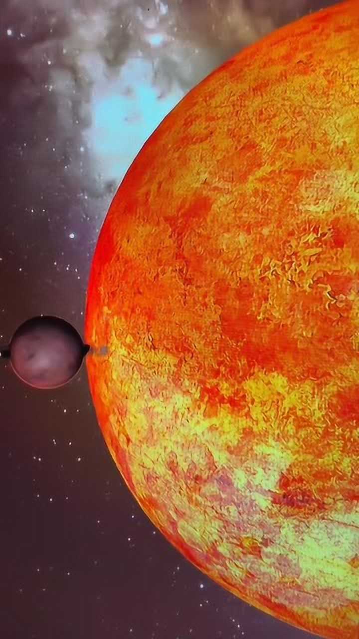 模拟火星撞击太阳,在太阳面前,火星真的是显得太小了