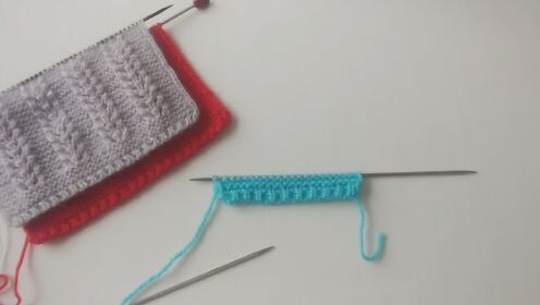 毛线编织入门教程，平针花纹的起头方法，非常简单！