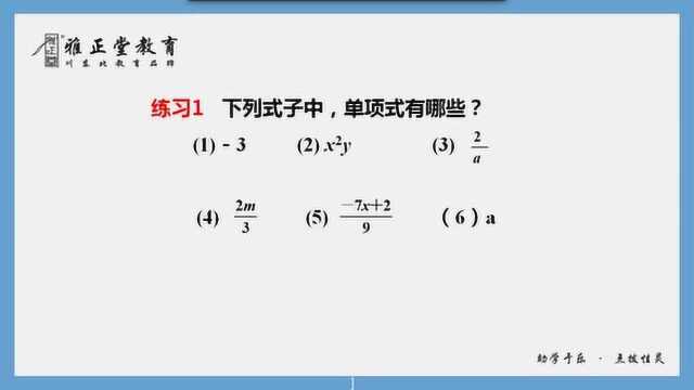 初中数学第13讲单项式