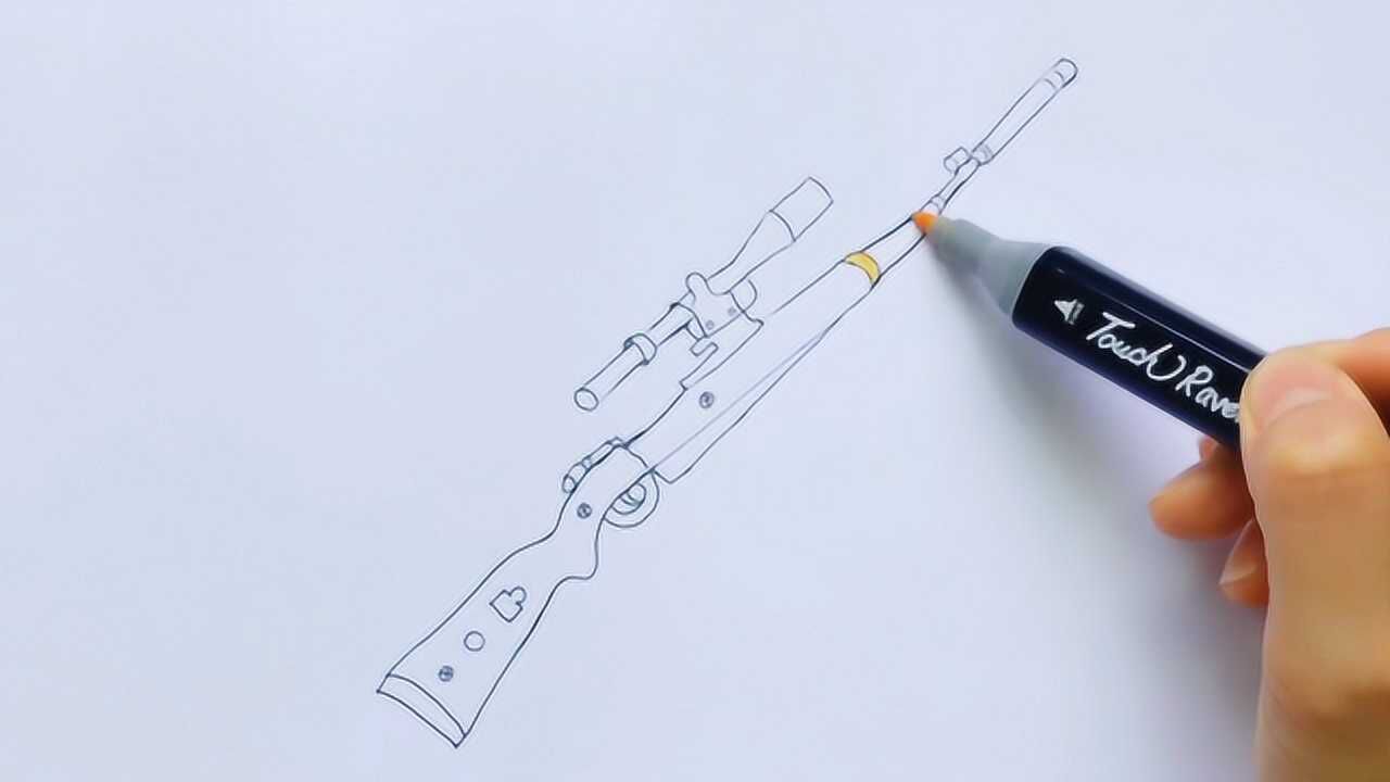 黄金98k狙击步枪怎样画简单又好看