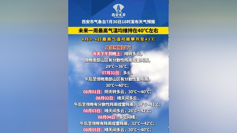 西安西安天气预报