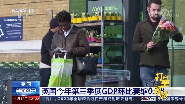 英国今年第三季度GDP环比萎缩0.2%