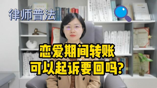 恋爱期间转账记录可以起诉要回吗?