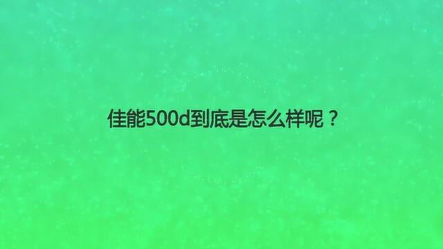 佳能500d到底是怎么样呢?