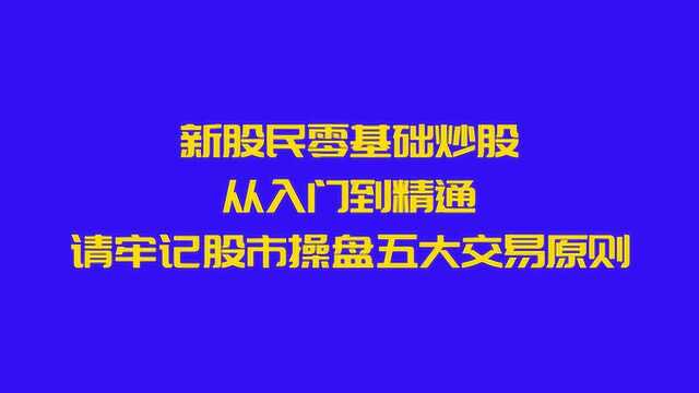 新股民零基础炒股,从入门到精通,请牢记股市操盘五大交易原则