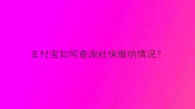 支付宝如何查询社保缴纳情况?