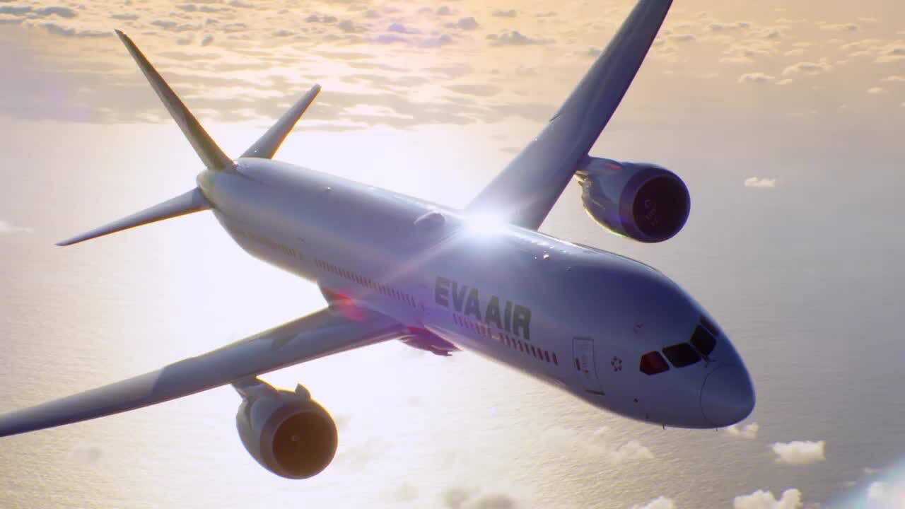 长荣航空波音78710空中飞行展示片感觉像渲染的