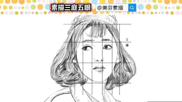 想要画好素描人像,首先要认识人物五官的三庭五眼.