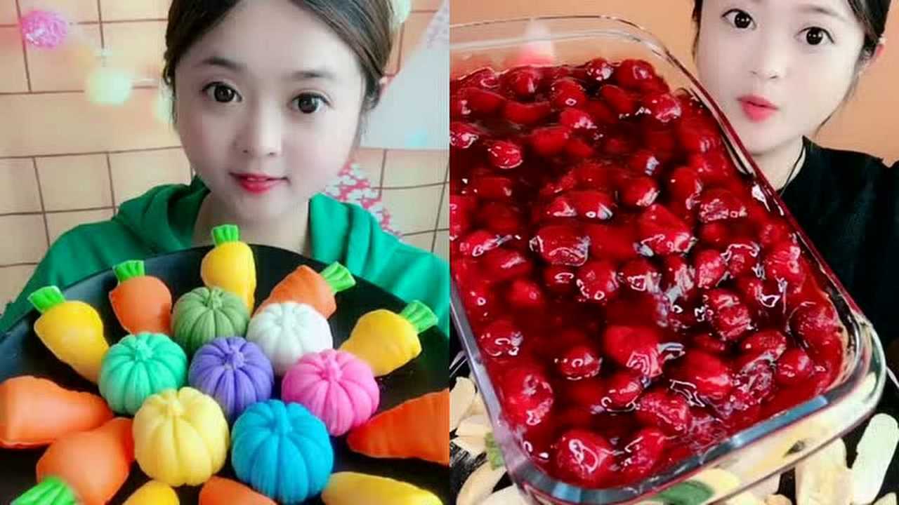 美女直播吃胡萝卜巧克力可口草莓酱是我向往的生活