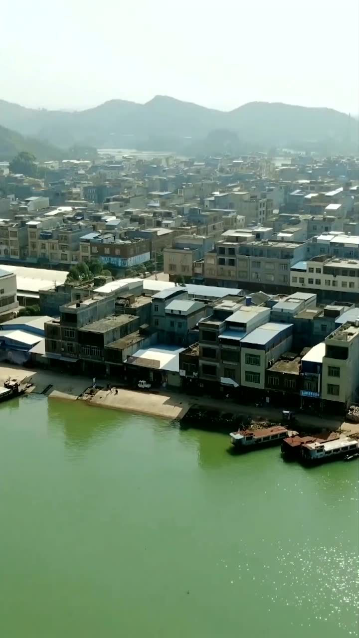 航拍广西横县水乡南乡镇