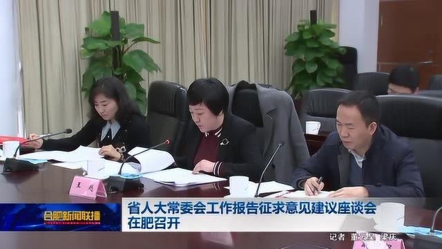 省人大常委会工作报告征求意见建议座谈会在肥召开