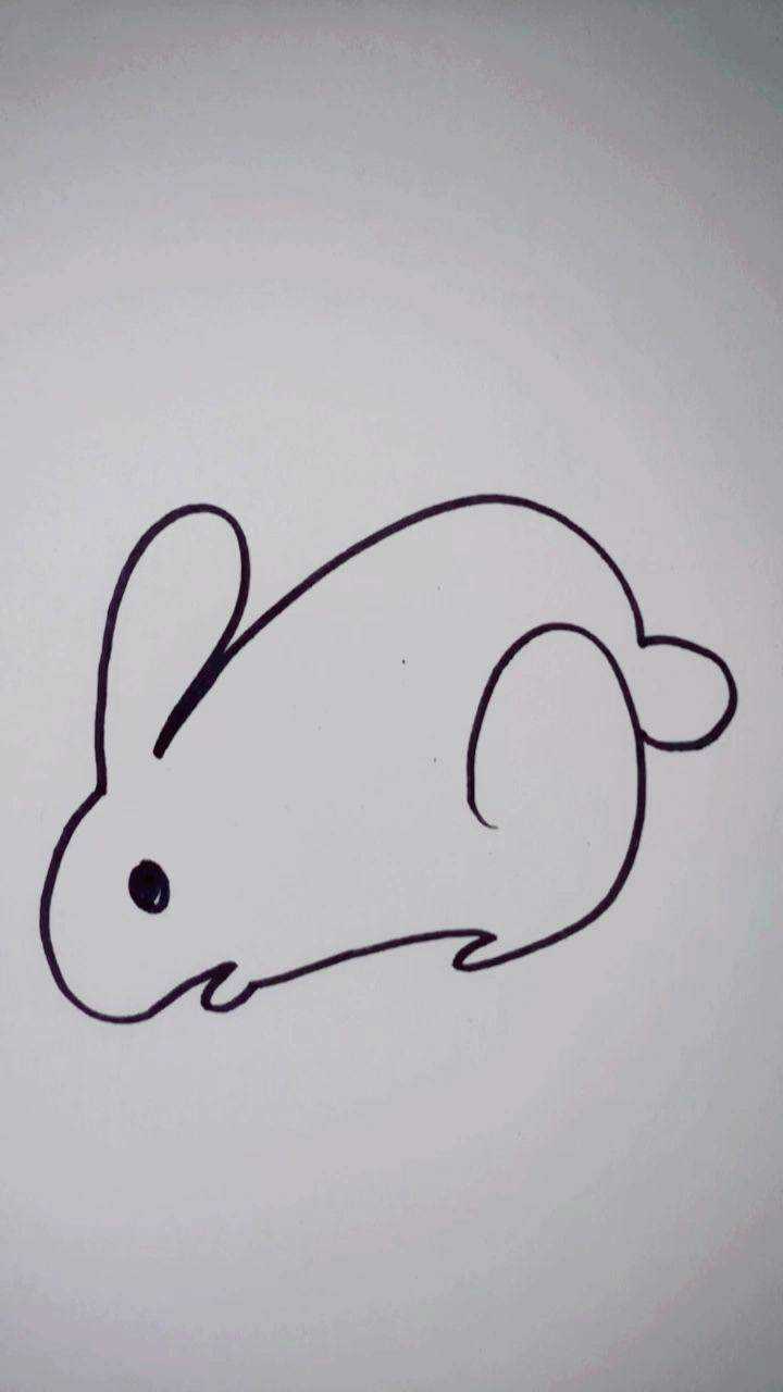 一笔画兔子图片