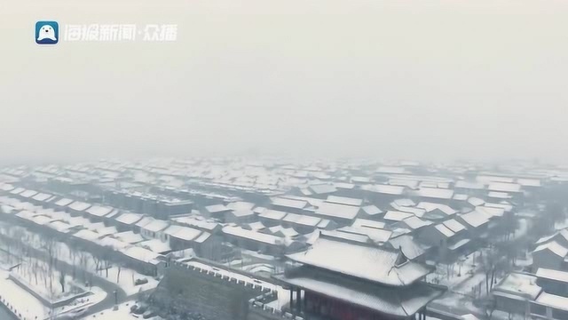 雪后聊城粉妆玉砌 大气温婉 宛如水墨山水画!