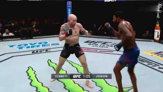 UFC艾米特炸弹拳一击,送对手入睡