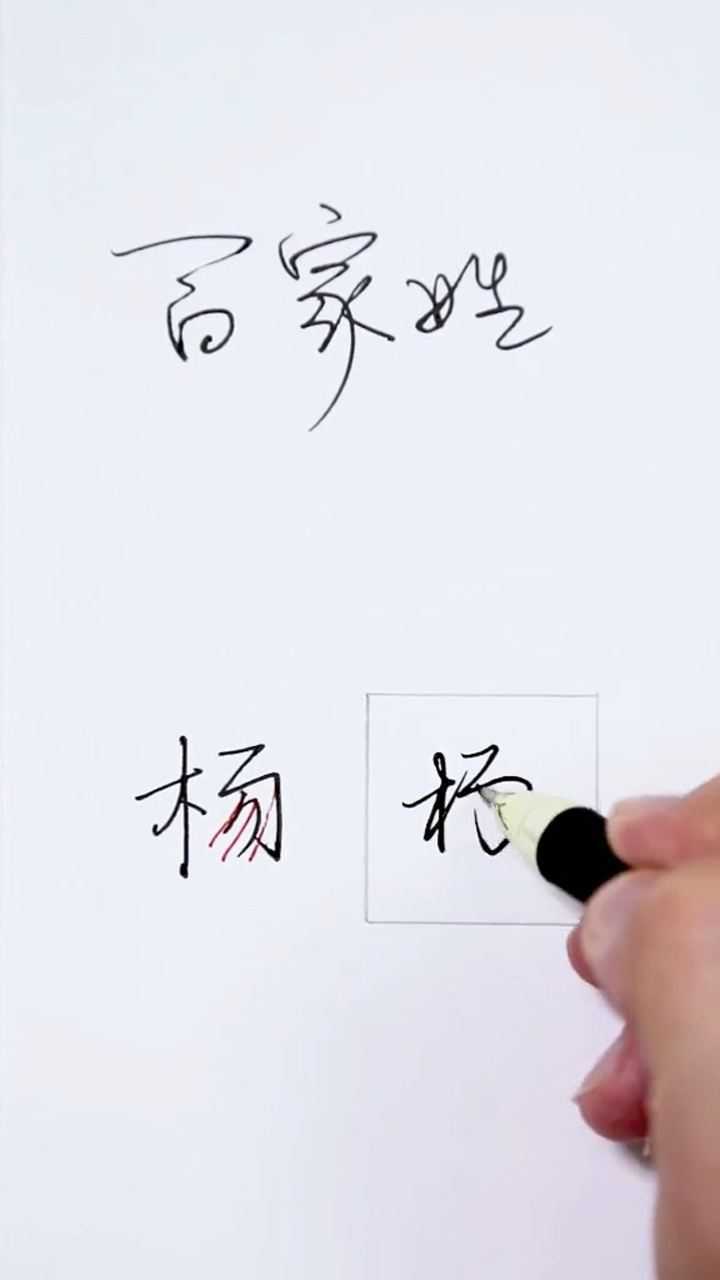 百家姓杨字的写法