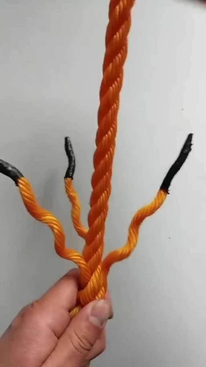 三股绳儿绳头插花对接就这么简单