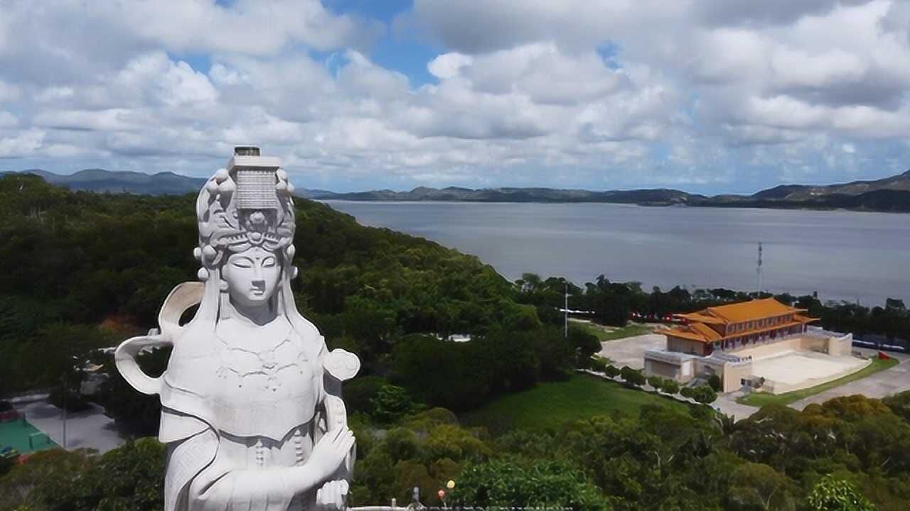 广东汕尾凤山妈祖石雕像,汕尾港标志性建筑