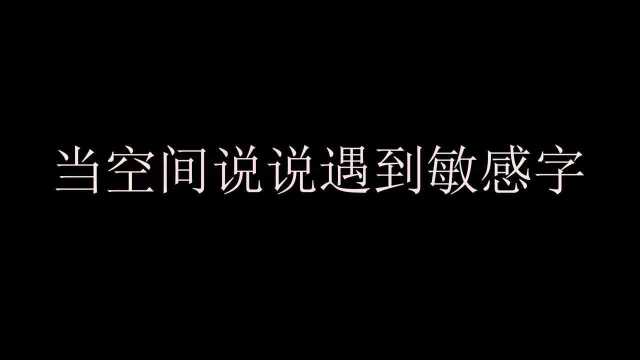 当你在空间发说说都要被和谐的时候