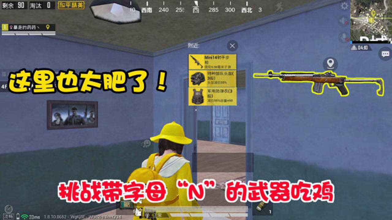 暴走的小药挑战带字母n的武器吃鸡全网就一把我太惨了