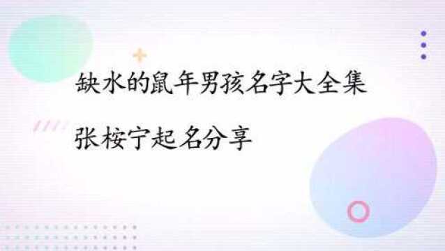 缺水的鼠年男孩名字大全集 张桉宁起名分享