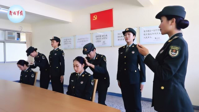 仪仗女兵盘发标准大家学起来