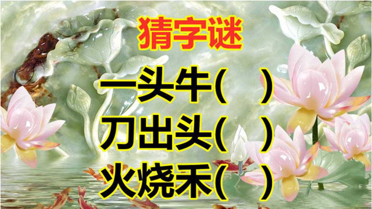 小学猜字谜:一头牛,刀出头,火烧禾,答案真简单!