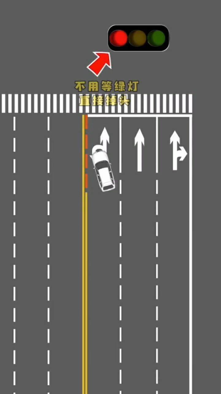 看到斑马线,记得要这样掉头哦!