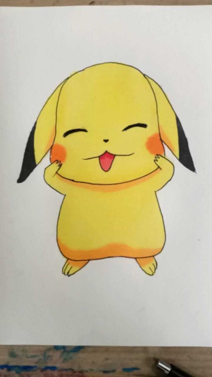 略略略略略用圆简单画调皮的皮卡丘